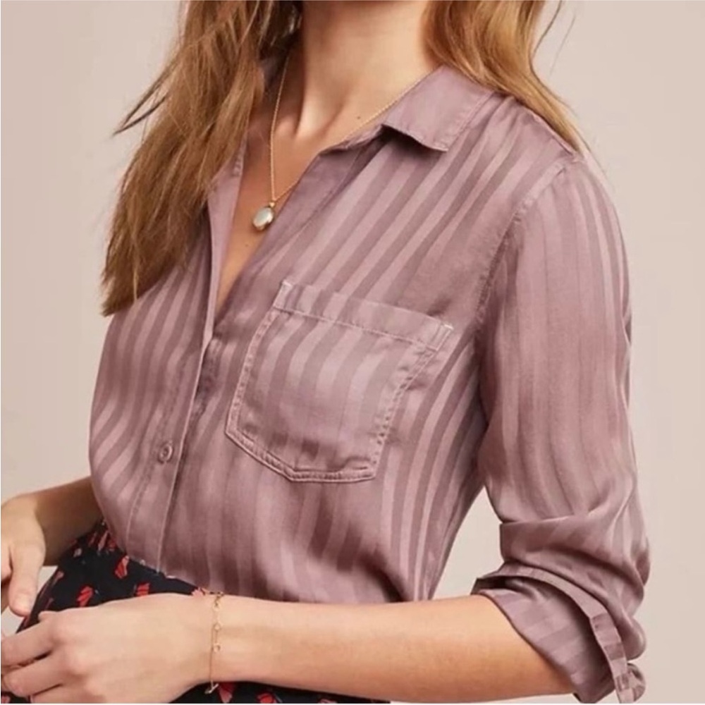 Cloth & Stone Purple Button-Down Shirt